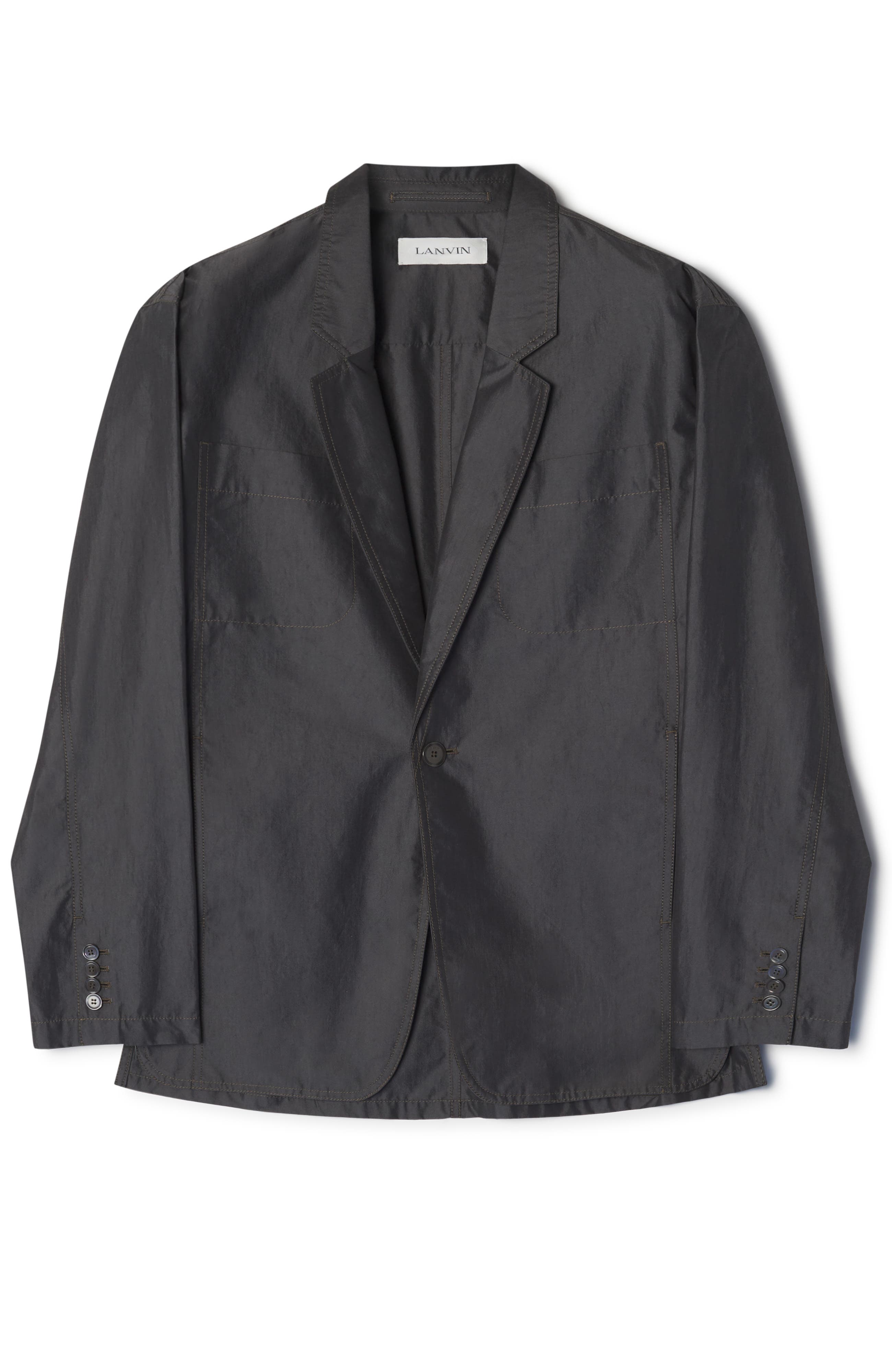 Black Loose-Fit Chambray Jacket - image 2