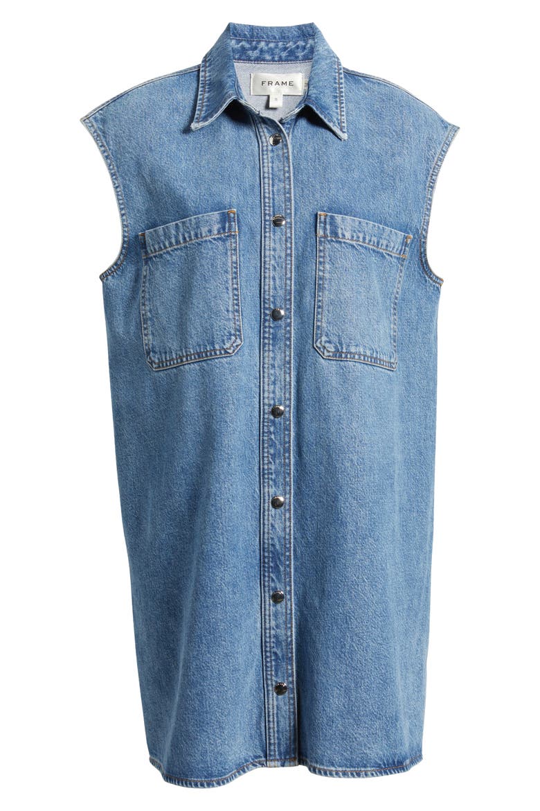 The Sleeveless Denim Mini Shirtdress, Alternate, color, METHOD