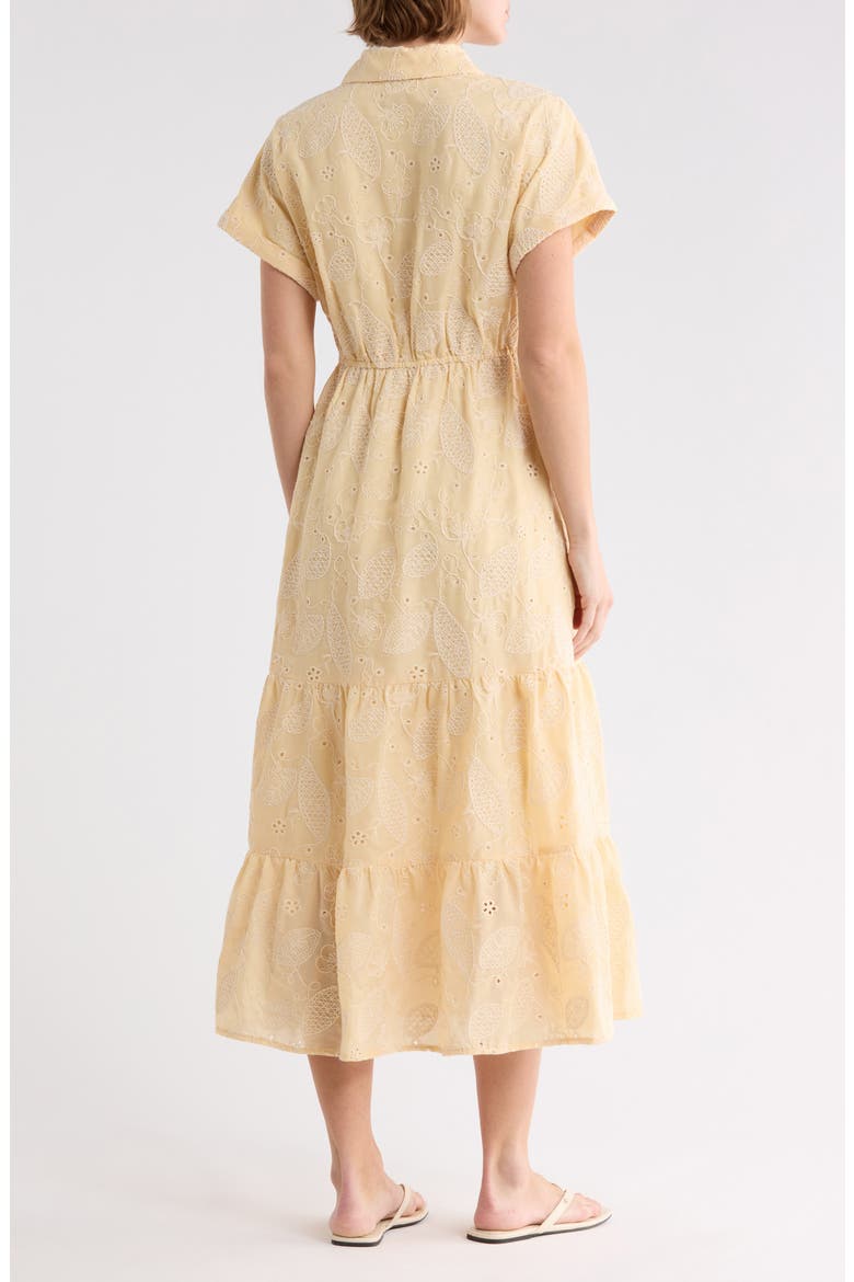 Leaf Print Shirtdress, Alternate, color, BUTTER