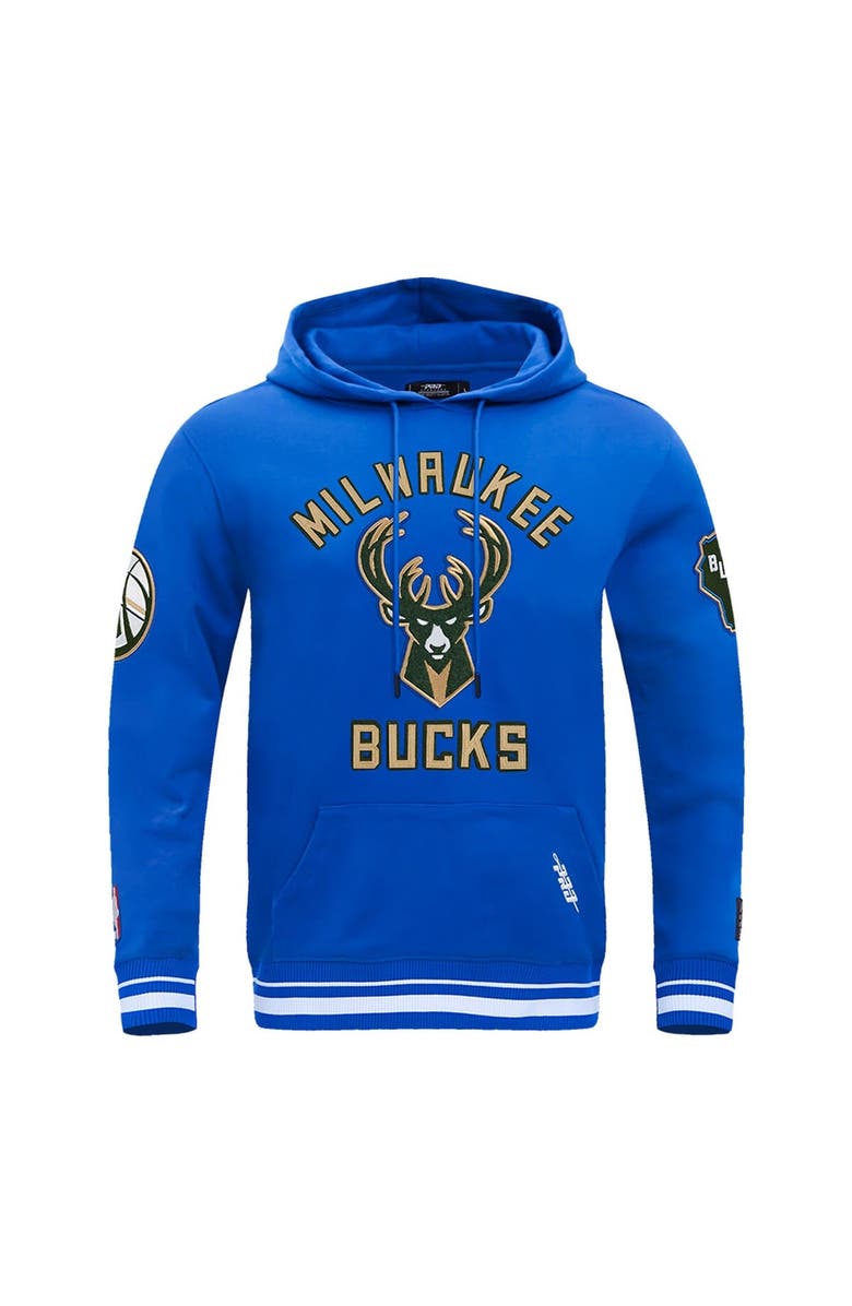 PRO STANDARD Men's Pro Standard Blue Milwaukee Bucks 2024/25 City Edition Chenille Applique Pullover Hoodie, Alternate, color, 