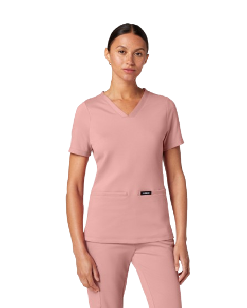 Cesi Women's 2-Pocket Slim Knit V-Neck Scrub Top