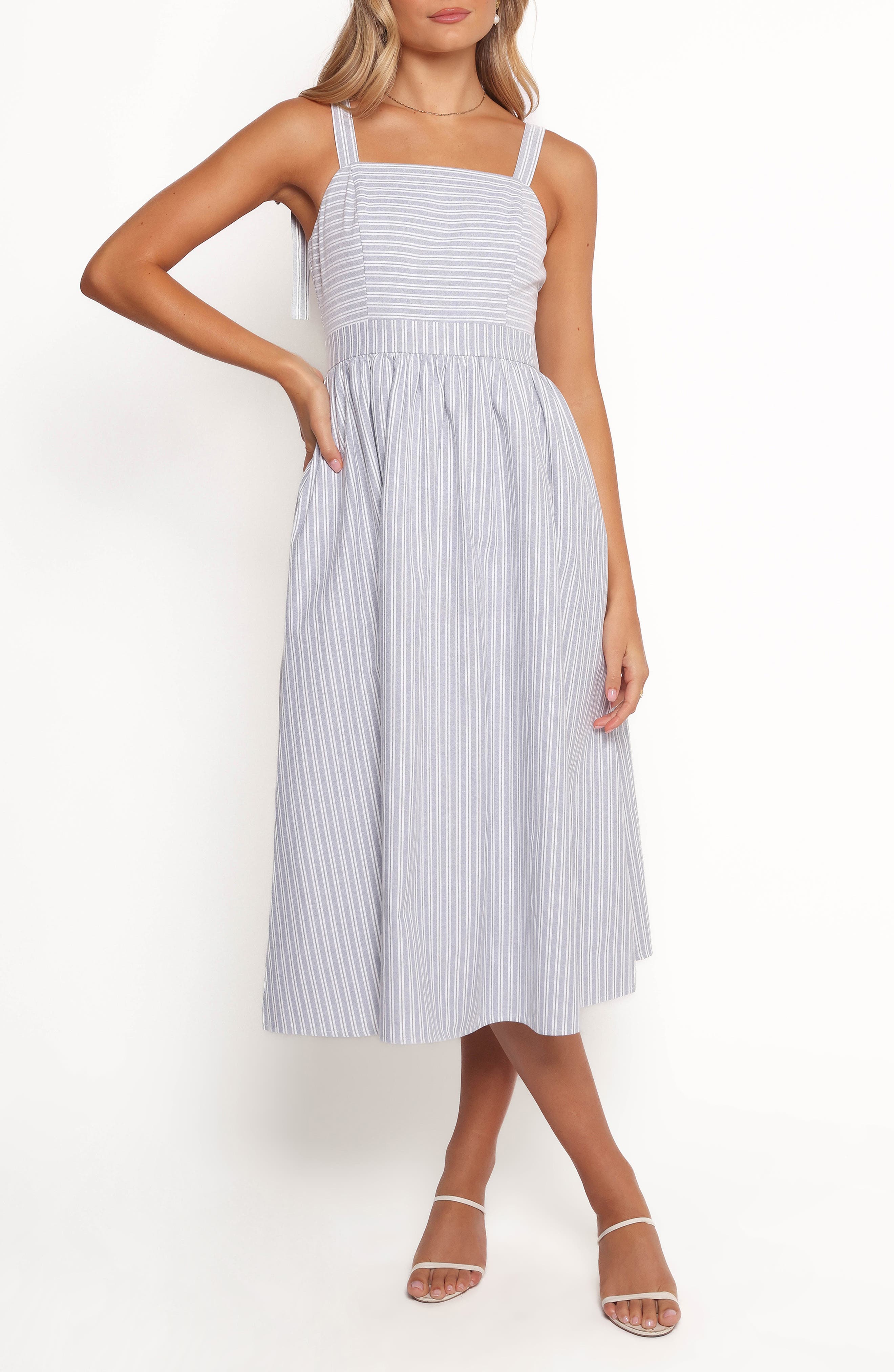 Petal & Pup Johanna Stripe A-Line Midi Dress