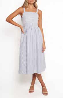 Petal & Pup Johanna Stripe A-Line Midi Dress
