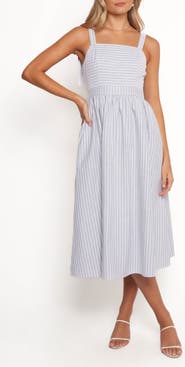 Petal & Pup Johanna Stripe A-Line Midi Dress