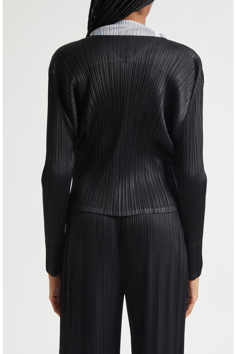 Facade Pleated Wrap Top, Alternate, color, BLACK