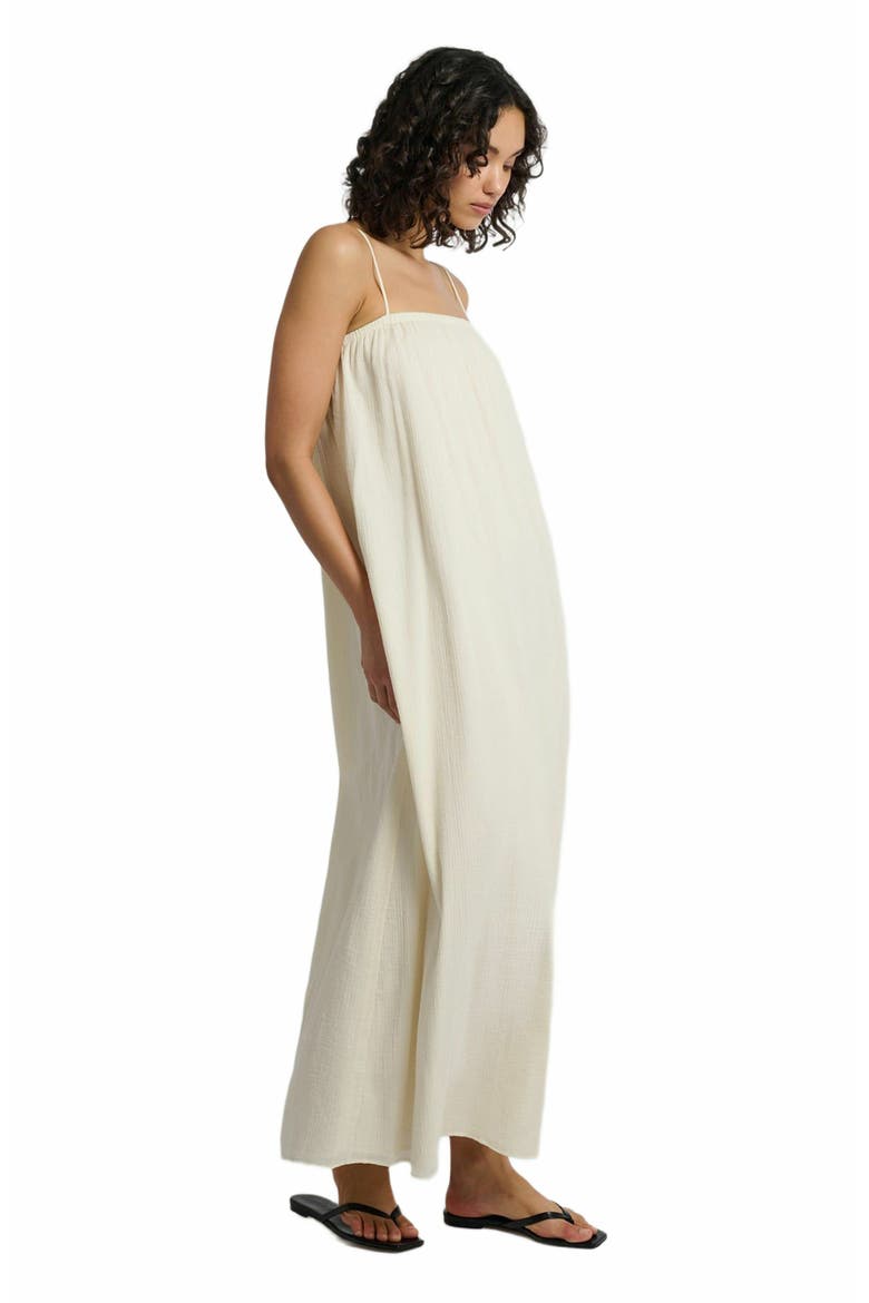 Crinkle Gauze Maxi Dress, Alternate, color, EGRET