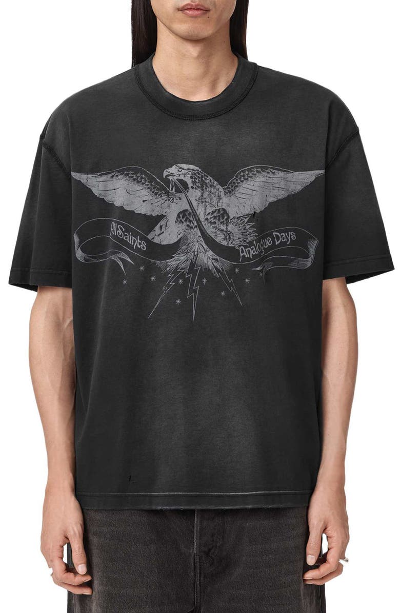 AllSaints Aeterna Graphic T-Shirt, Main, color, Washed Black