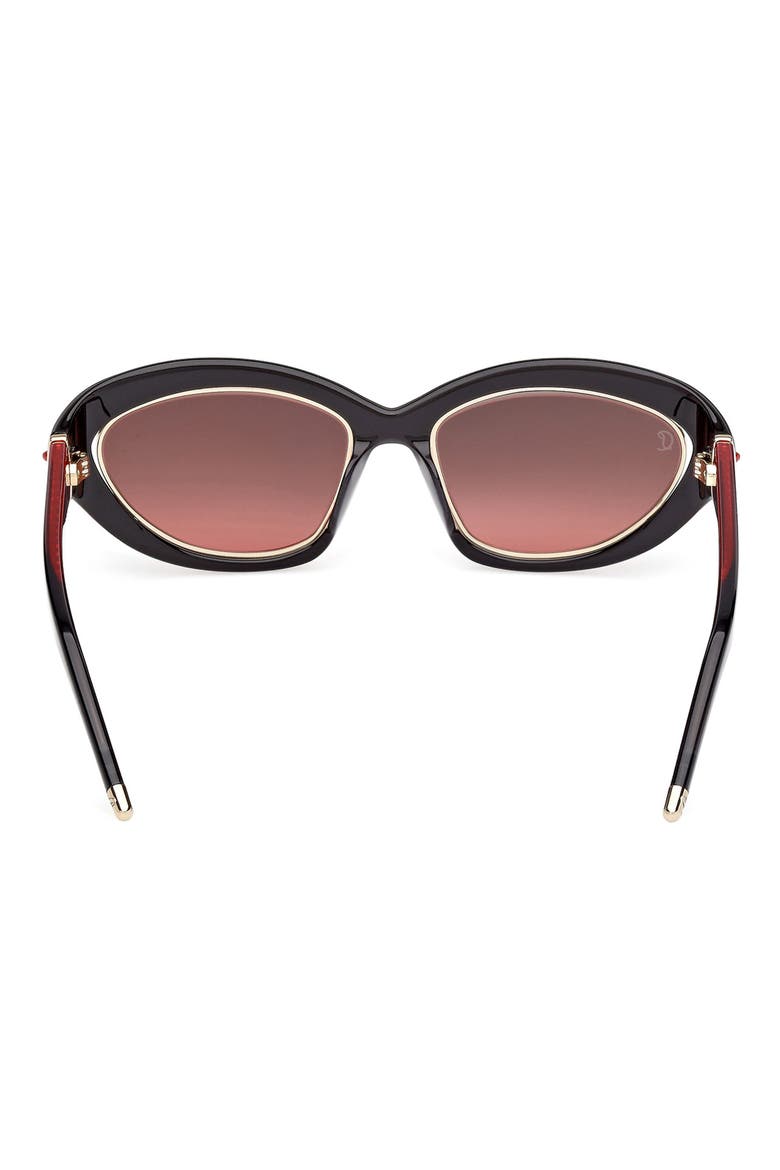 So Kate 55mm Gradient Cat Eye Sunglasses, Alternate, color, BLACK / RED / ZEISS RED