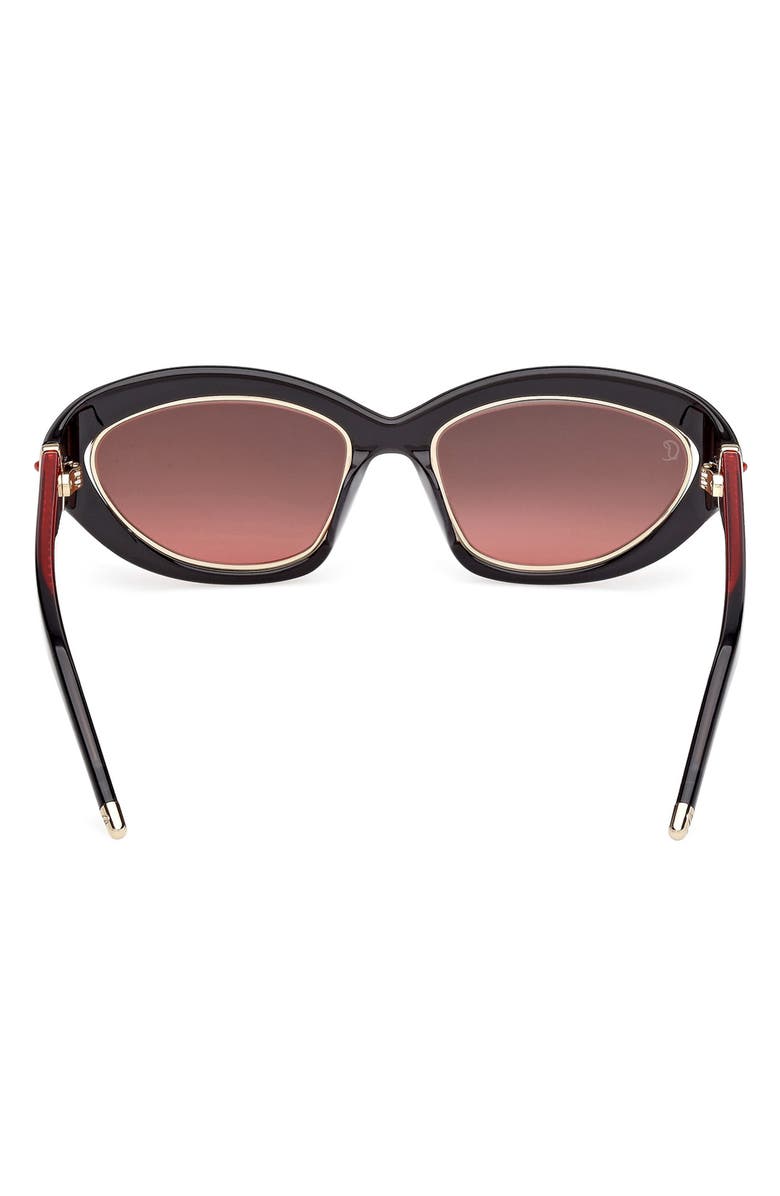 Christian Louboutin So Kate 55mm Gradient Cat Eye Sunglasses, Alternate, color, Black / Red / Zeiss Red