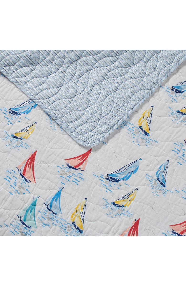 Laura Ashley Ahoy Twin Quilt & Sham Set, Alternate, color, Bright Blue