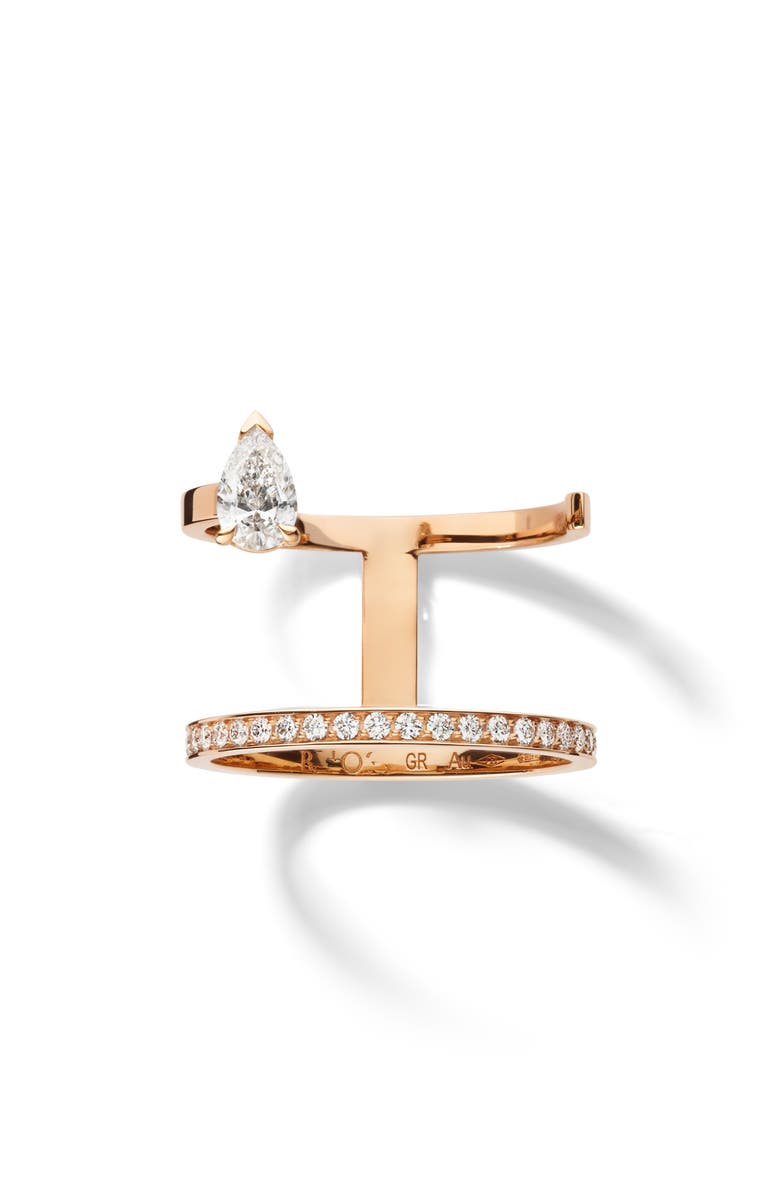 REPOSSI Serti sur Vide 2-Row Pear-Cut Diamond Ring, Main, color, Rose Gold