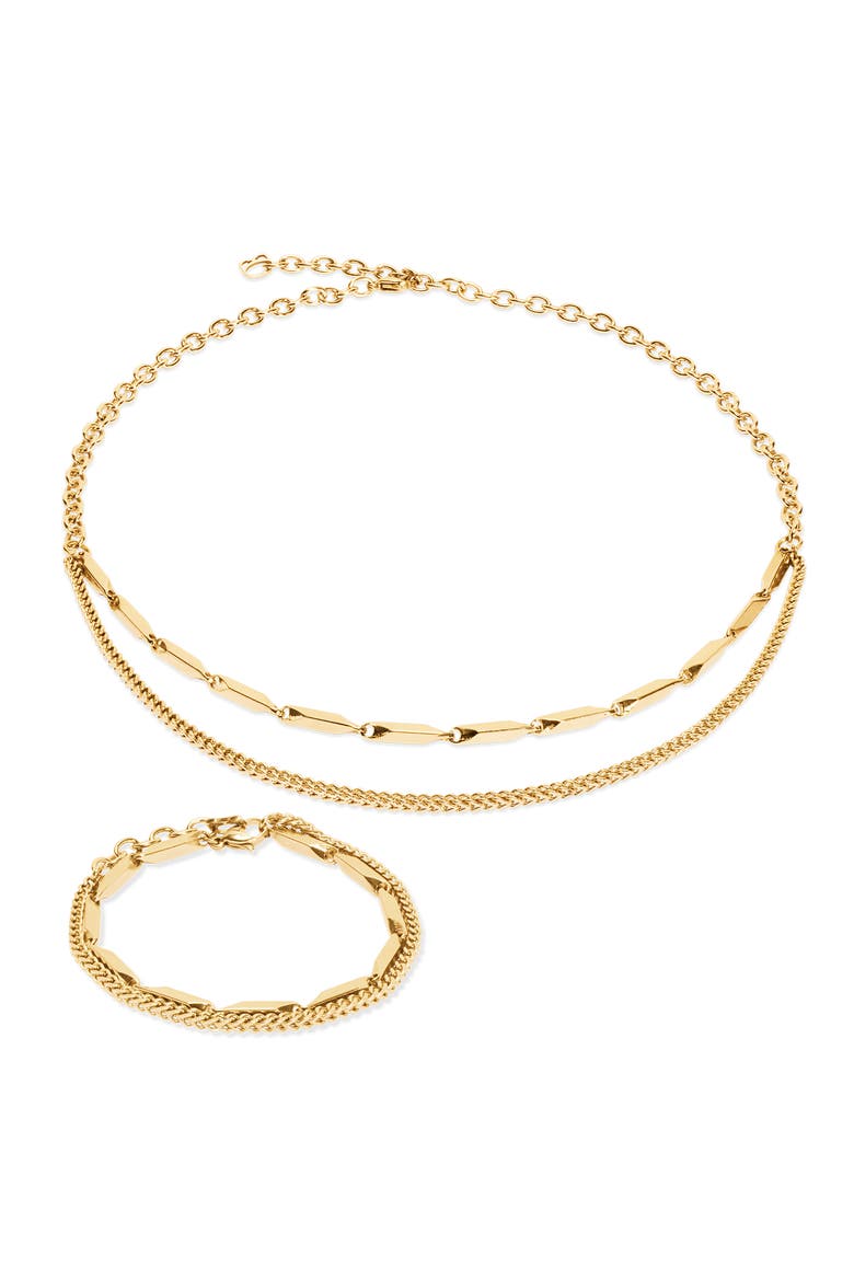 Twisted Layers Necklace, Alternate, color, Gold