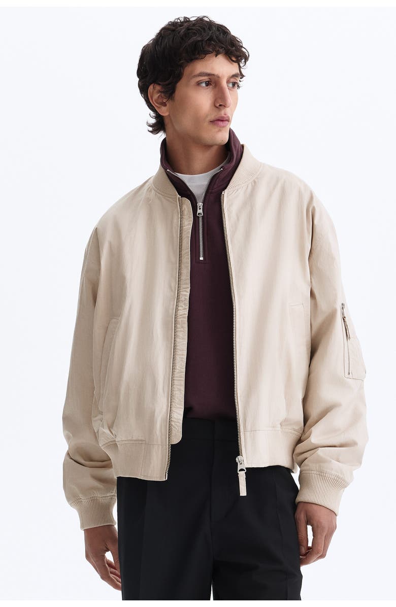 H&M Bomber Jacket, Main, color, Light Beige