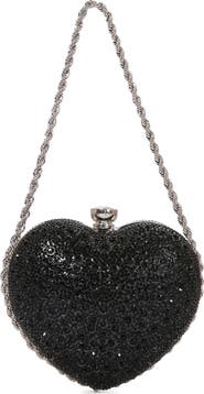 BERNESS Heart Shaped Rhinestone Clasp Purse