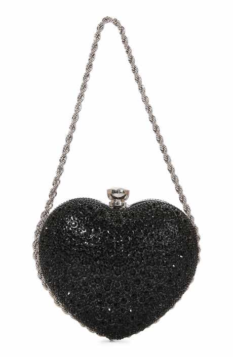 Heart Shaped Rhinestone Clasp Purse