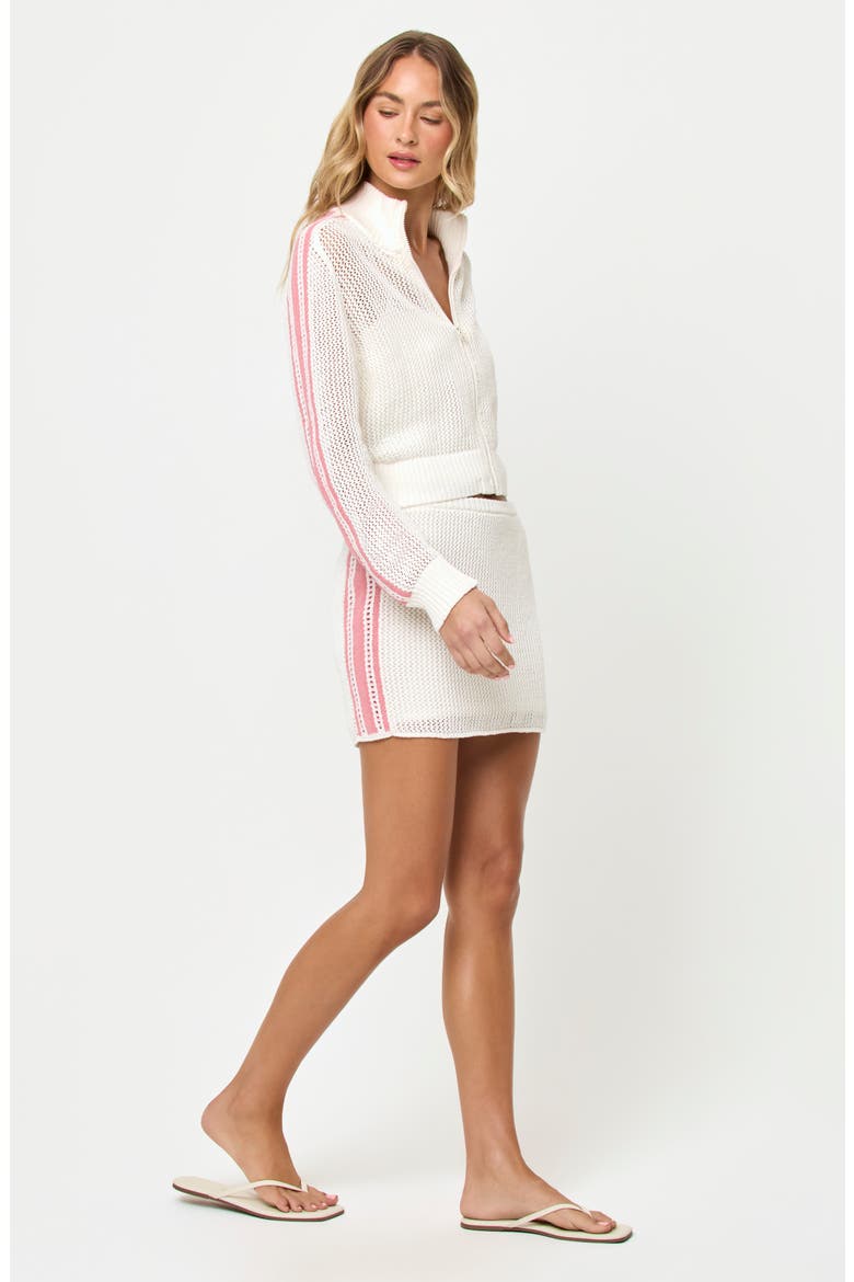 Heart Stopper Cotton Blend Miniskirt, Alternate, color, CREAM