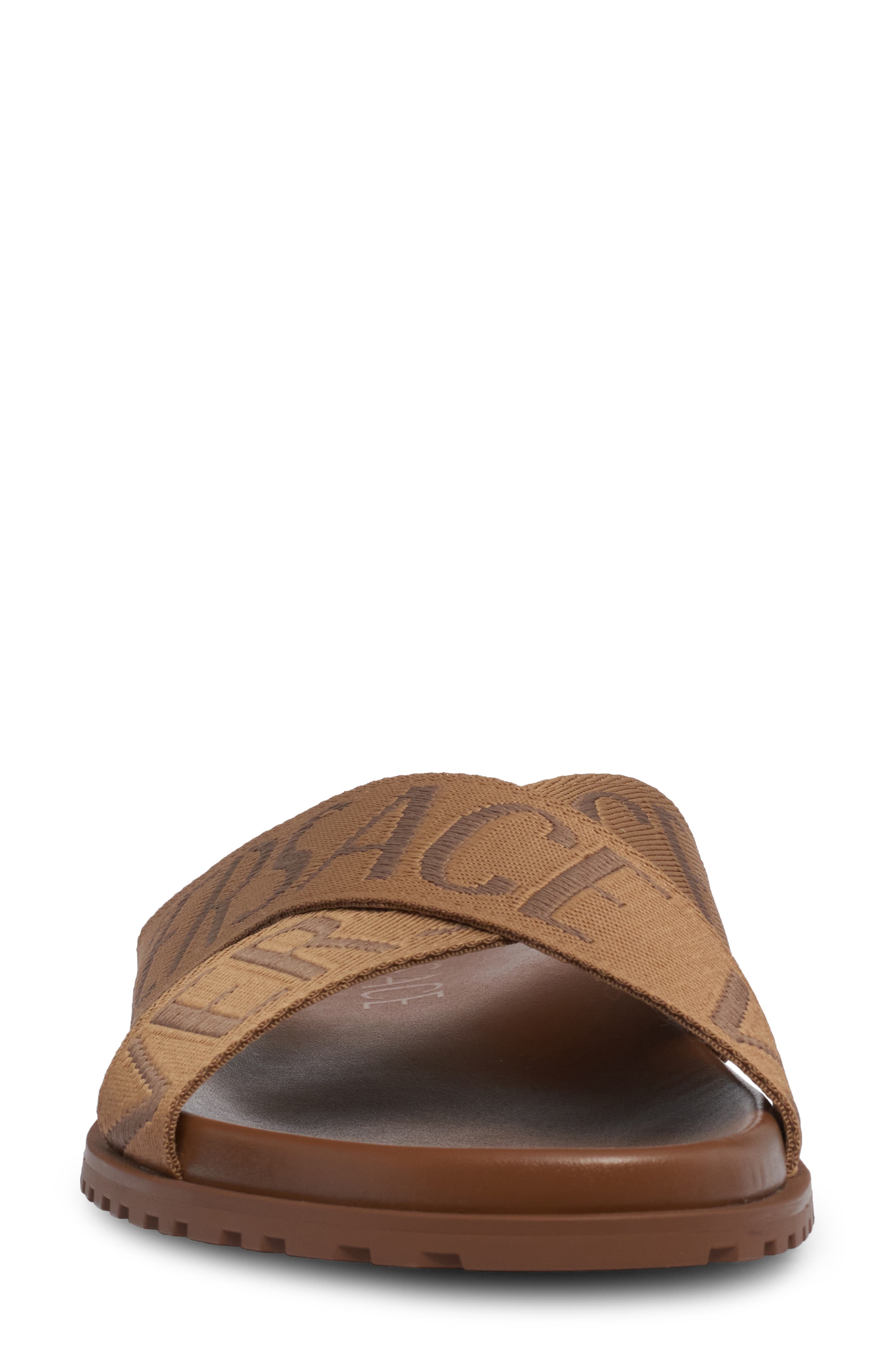 Versace Logo Jacquard Slide Sandal, Alternate, color, 