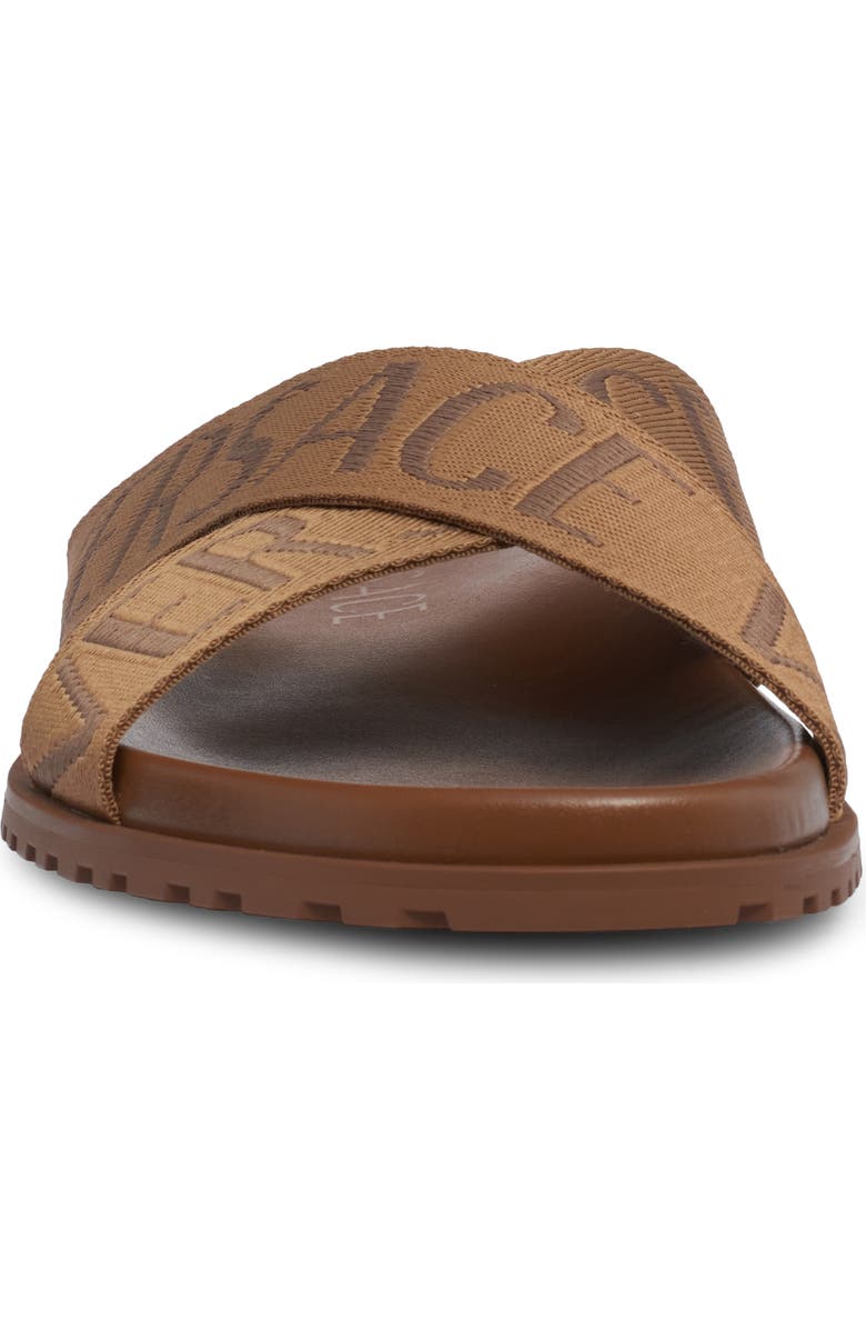 Versace Logo Jacquard Slide Sandal, Alternate, color,