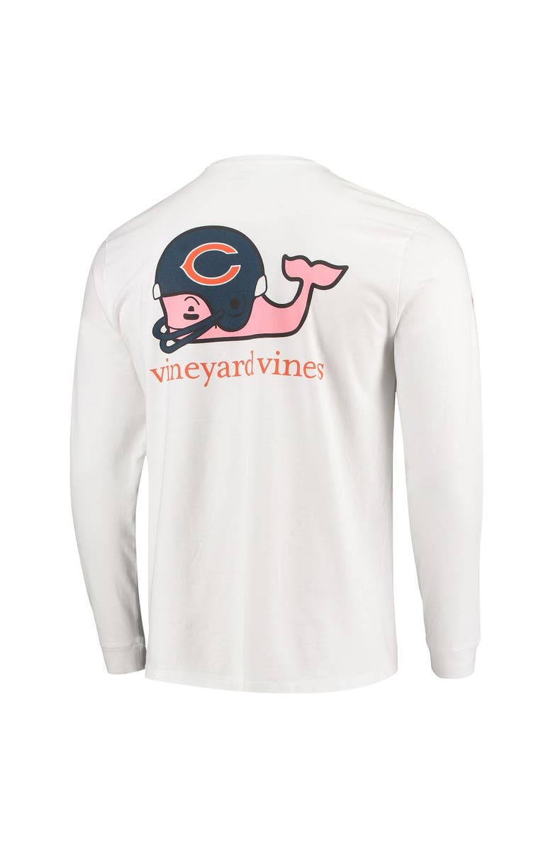 vineyard vines Men's Vineyard Vines White Chicago Bears Whale Helmet Long Sleeve T-Shirt, Alternate, color,