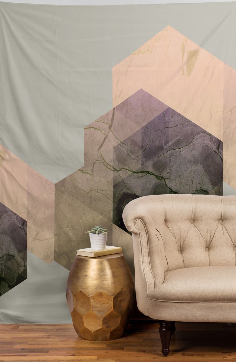 Deny Designs Marble Geometry Tapestry, Alternate, color,