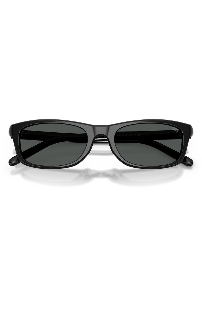 DIESEL<sup>®</sup> 54mm Rectangular Sunglasses, Alternate, color, Solid Black / Solid Black