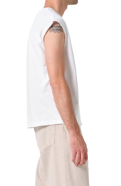 Agolde Mens Leonard Crewneck Cotton-t-shirt White Xl In White