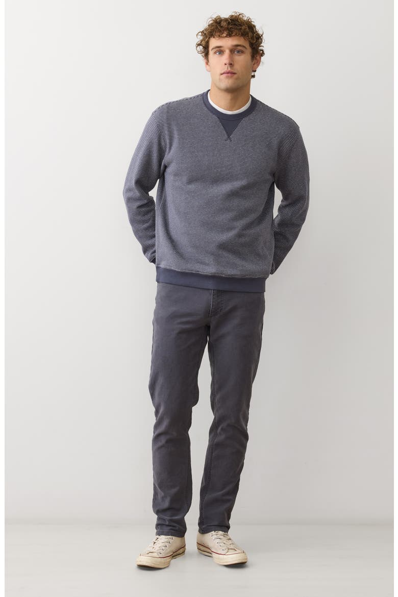 Cloud 9 Fleece Relaxed Crewneck Sweatshirt, Alternate, color, NAVY MINI STRIPE