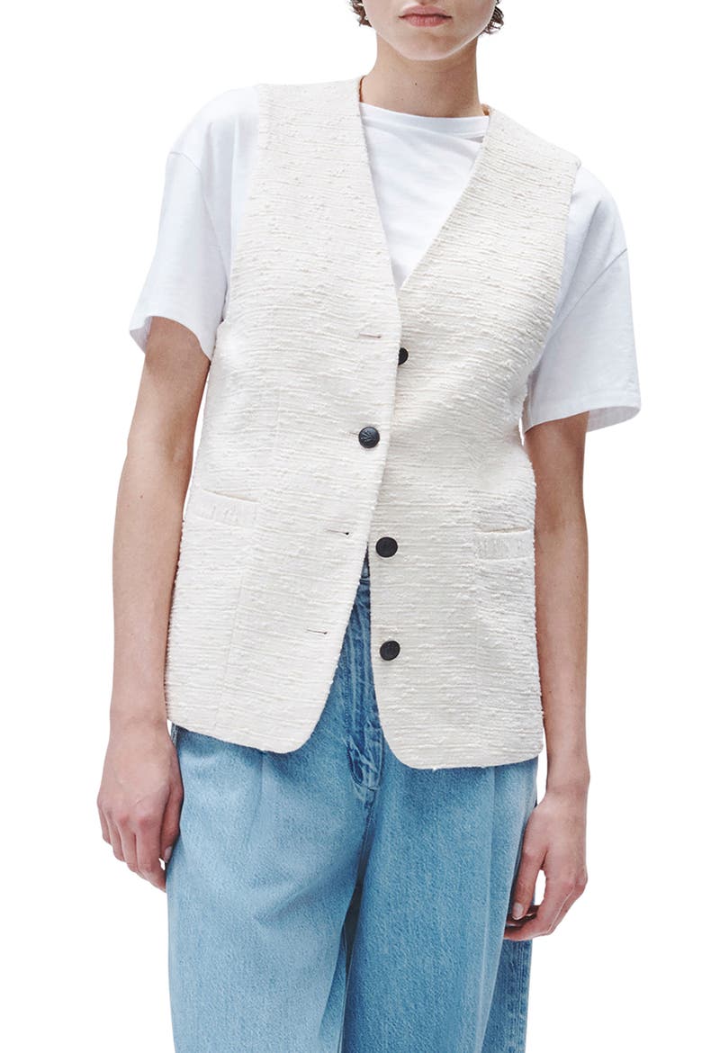 Tweed Vest, Main, color, IVORY