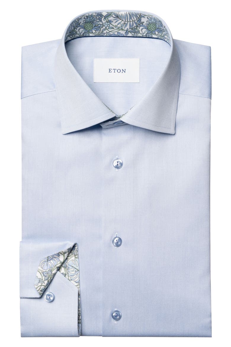 Slim Fit Twill Dress Shirt, Alternate, color, LIGHT BLUE