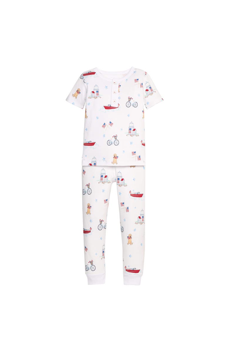 Little English Kids' Short Sleeve Printed Jammies, Main, color, Coastal Summer