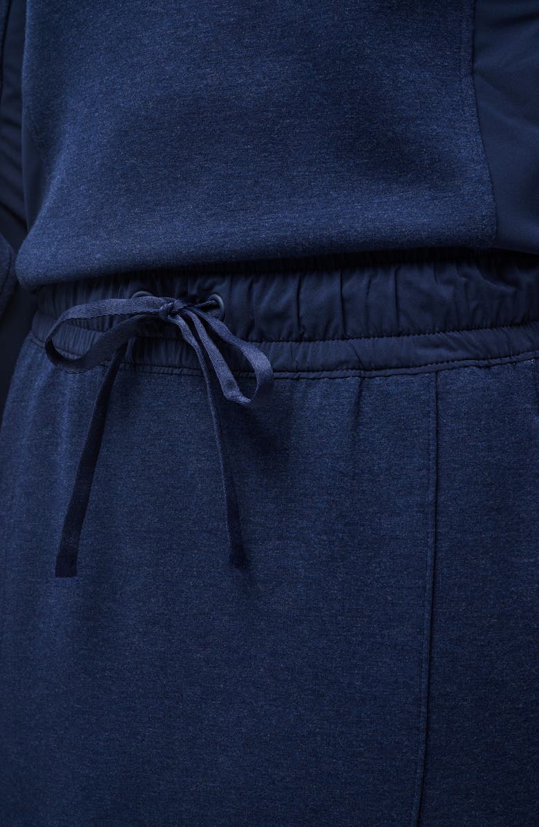 TravisMathew Delightful Drawstring Miniskirt, Alternate, color, Heather Navy Blazer