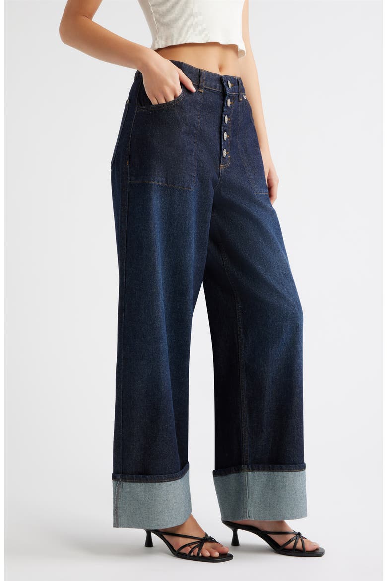 Gigi Baggy Wide Leg Jeans, Alternate, color, INDIGO
