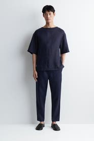 COS Elasticated Linen Regular-fit Tapered Trousers