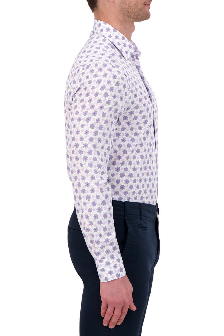 Slim Fit Floral Performance Dress Shirt, Alternate, color, LAVENDER