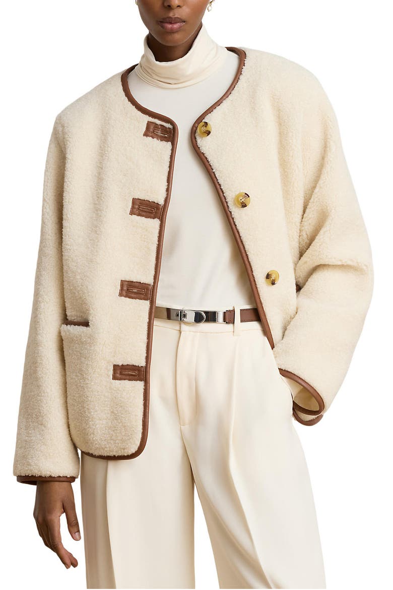 High Pile Fleece Jacket, Main, color, CREAM