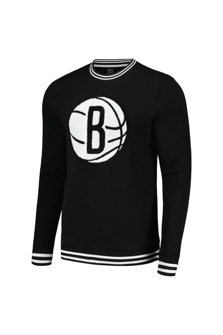 Men's Stadium Essentials Black Brooklyn Nets Club Level Pullover Sweatshirt, Alternate, color, Black