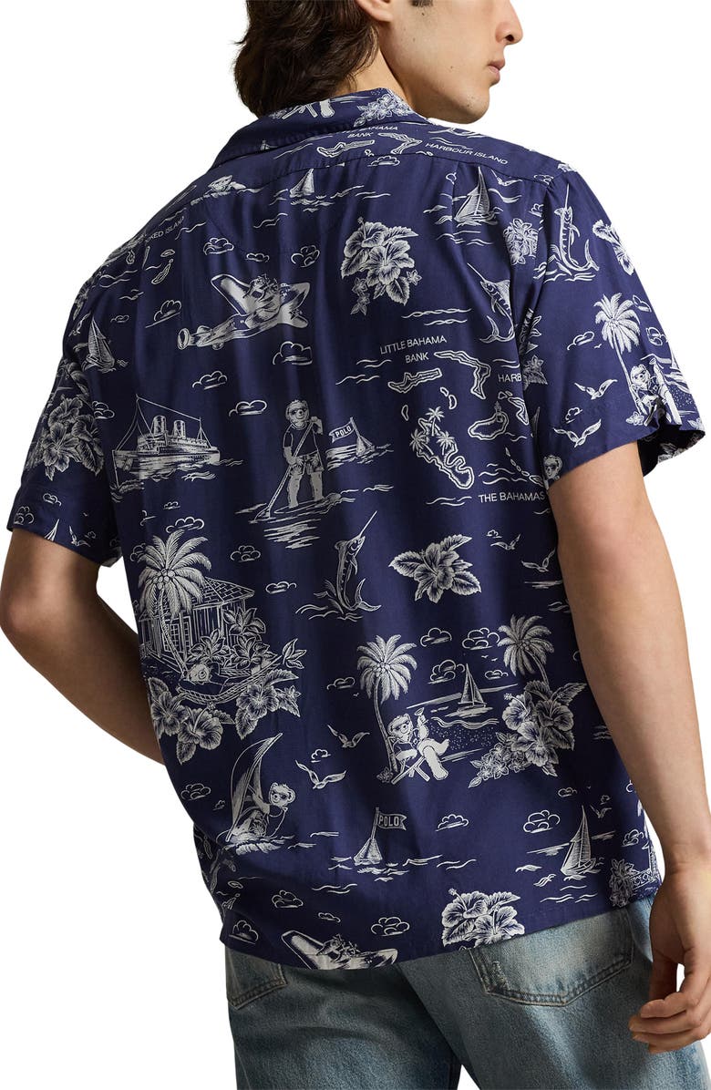 Polo Ralph Lauren Classic Fit Polo Bear Camp Shirt, Alternate, color, 7231 Harbor Island Bear