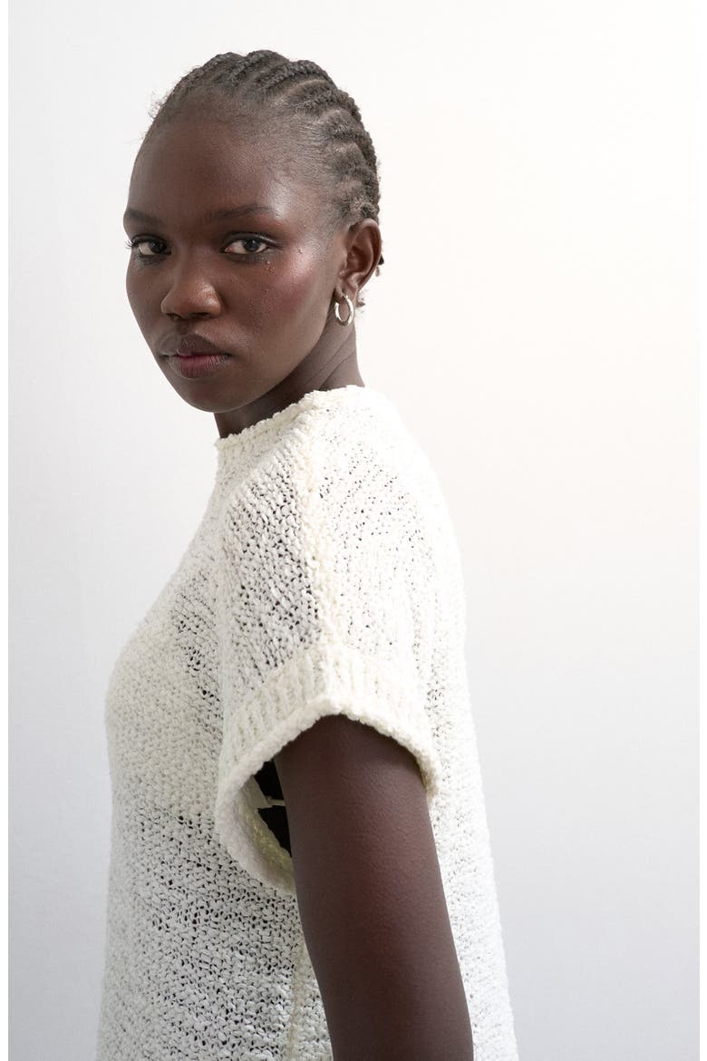 Open Stitch Knit Asymmetric Top, Alternate, color, IVORY