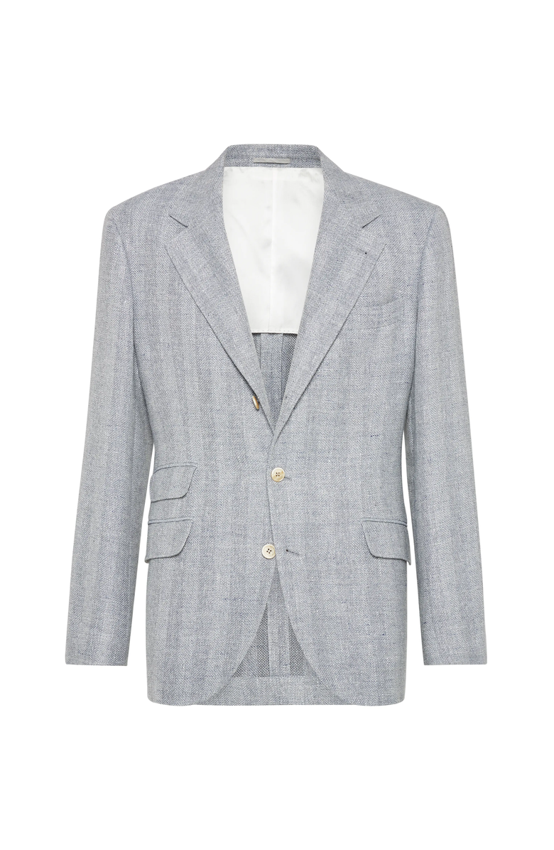 Brunello Cucinelli Diagonal twill unconstructed blazer, Main, color, 