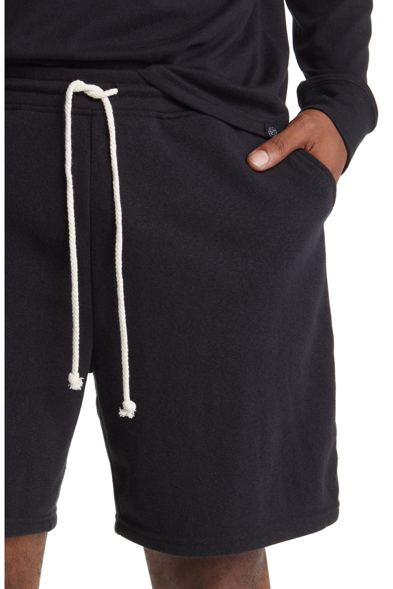 Garrett Drawstring Fleece Shorts, Alternate, color, BLACK