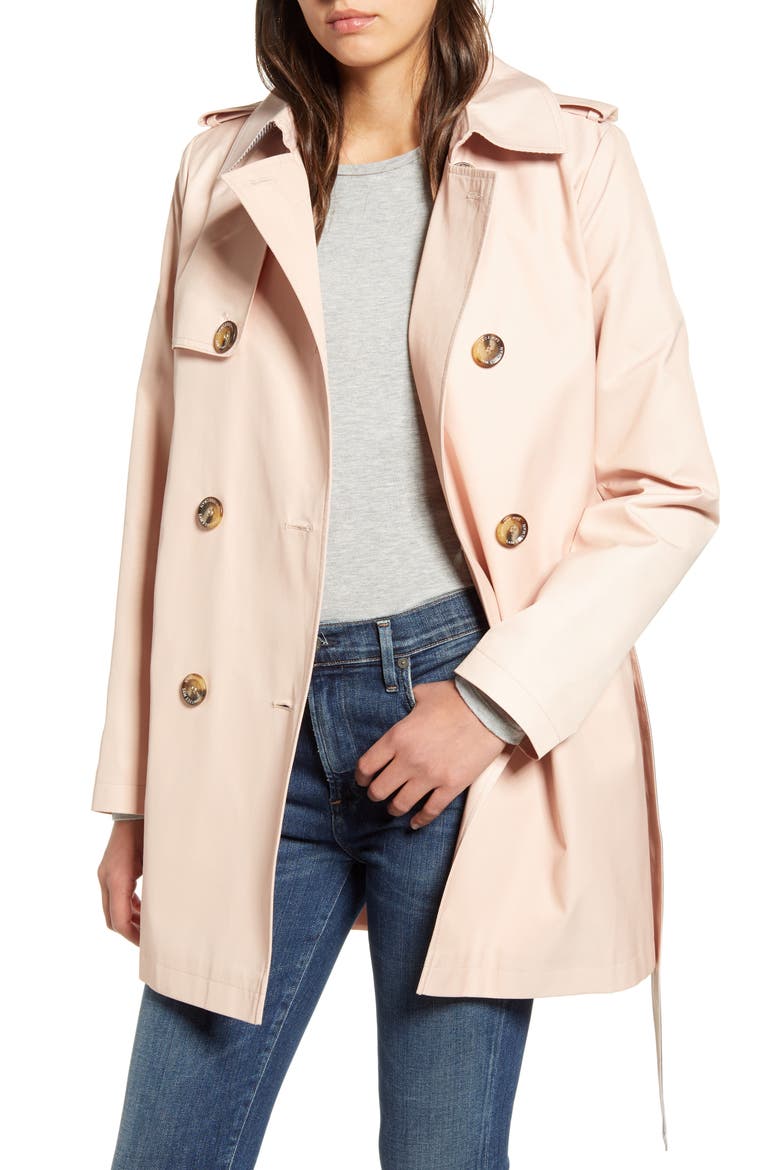 Short Trench Coat, Alternate, color, BLUSH