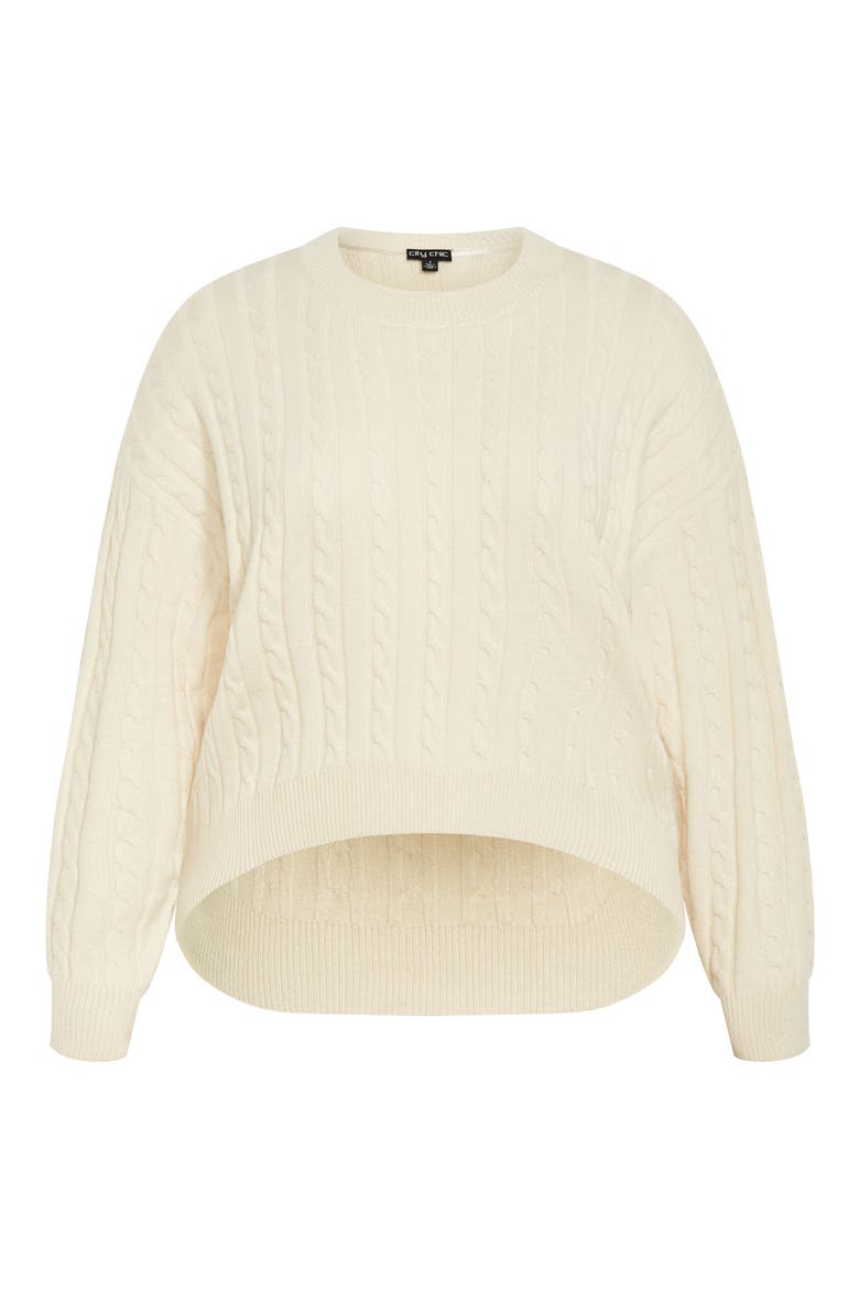 Shelby Cable Stitch High-Low Sweater, Alternate, color, CREAM