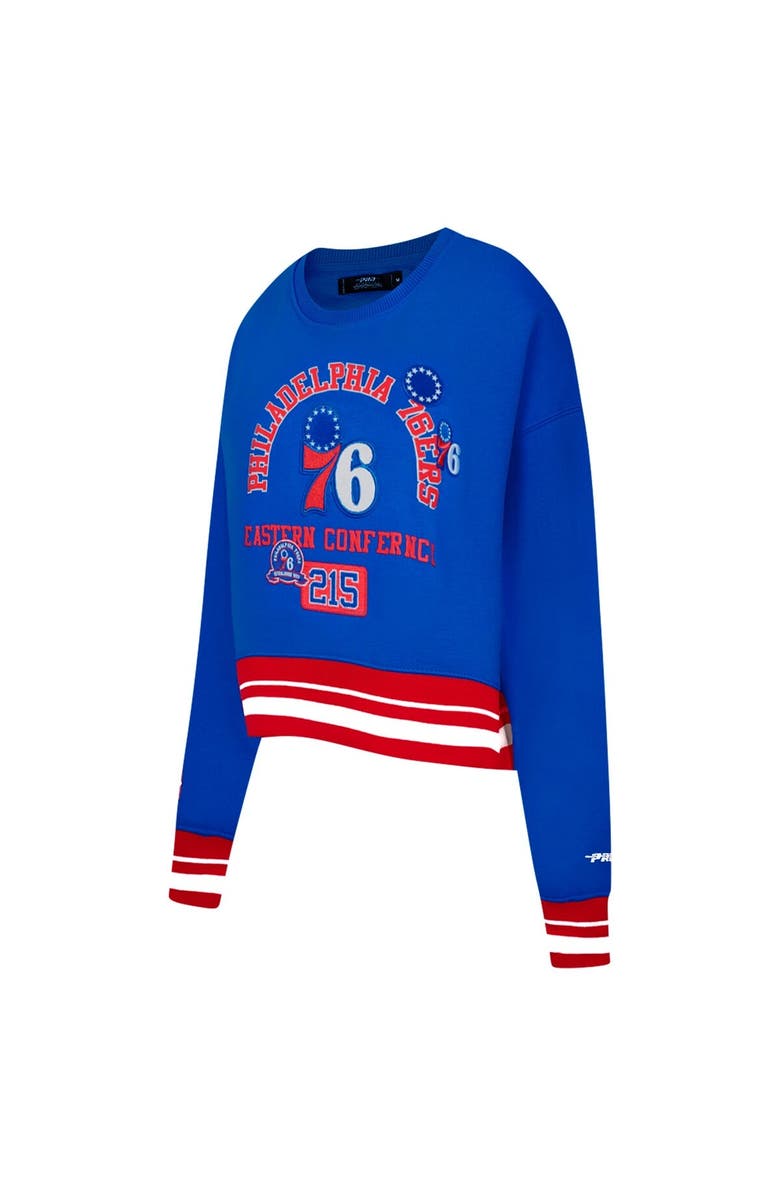 PRO STANDARD Women's Pro Standard Royal Philadelphia 76ers Area Code Cropped Pullover Sweatshirt, Alternate, color, Royal