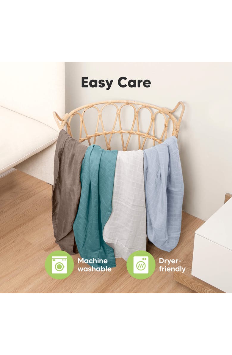 KeaBabies Lumi Muslin Swaddle Blankets, Alternate, color, Nimbus