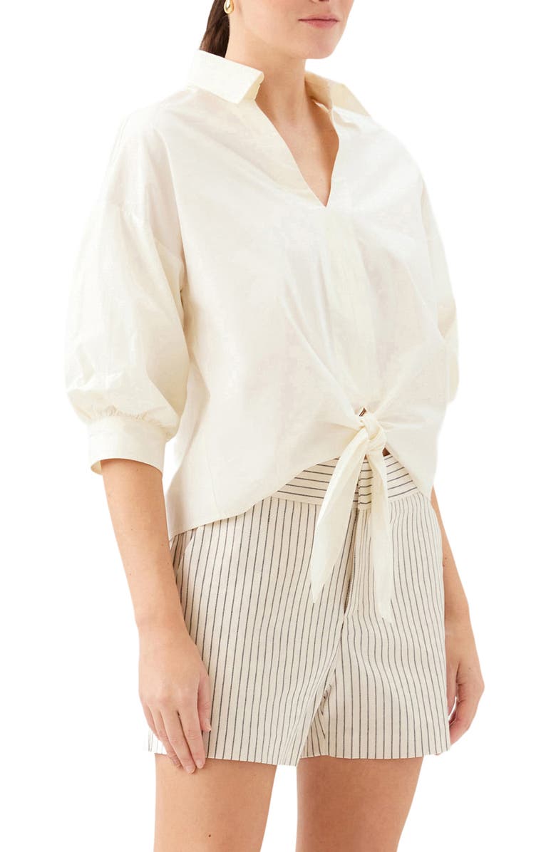 FIFTEEN TWENTY Jena Tie Front Cotton Top, Alternate, color, 