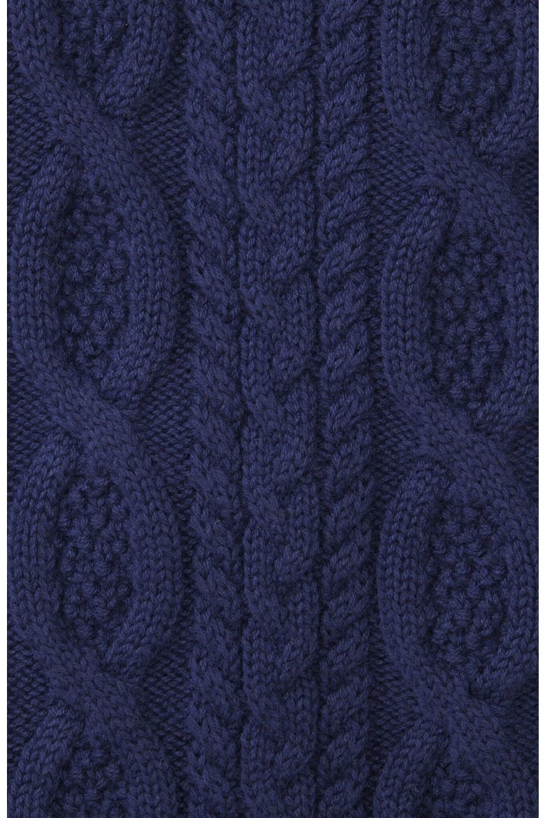 Boys' Organic Mock Neck Cable Sweater, Kids, Alternate, color, Navy
