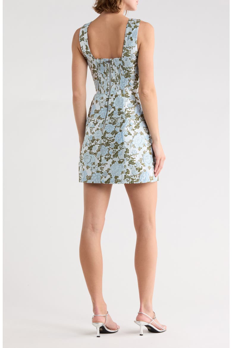 Tatum Floral Jacquard Sleeveless Minidress, Alternate, color, MINERAL BLUE