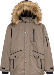 Noize Jacob Faux Fur Trim Hooded Insulated Parka Jacket