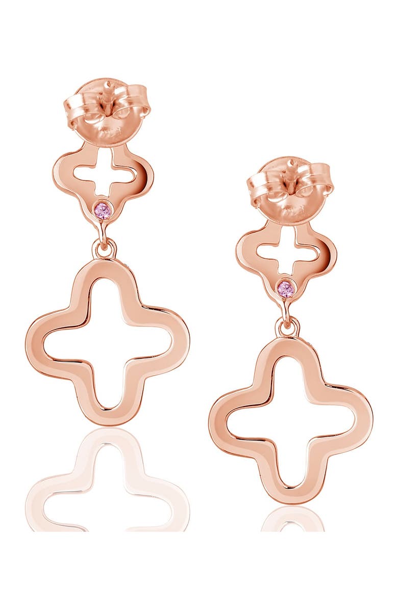 SUZY LEVIAN CZ Clover Drop Earrings, Alternate, color, Rose