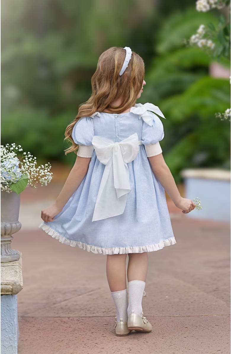 Petite Maison Kids Charlotte Linen Dress, Alternate, color, Baby Blue